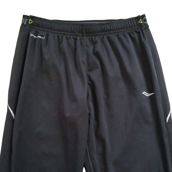 Saucony Women's Black Reflective Flexshell Run Shield Lined Running Pants Sz. S - Picture 2 of 13